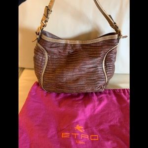 Authentic pleated paisley signature Etro handbag!